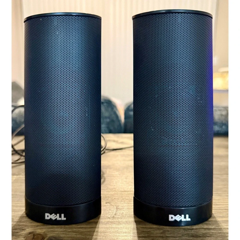 Dell AX210 Stereo Speakers USB Powered Desktop Laptop Black Excellent Condition